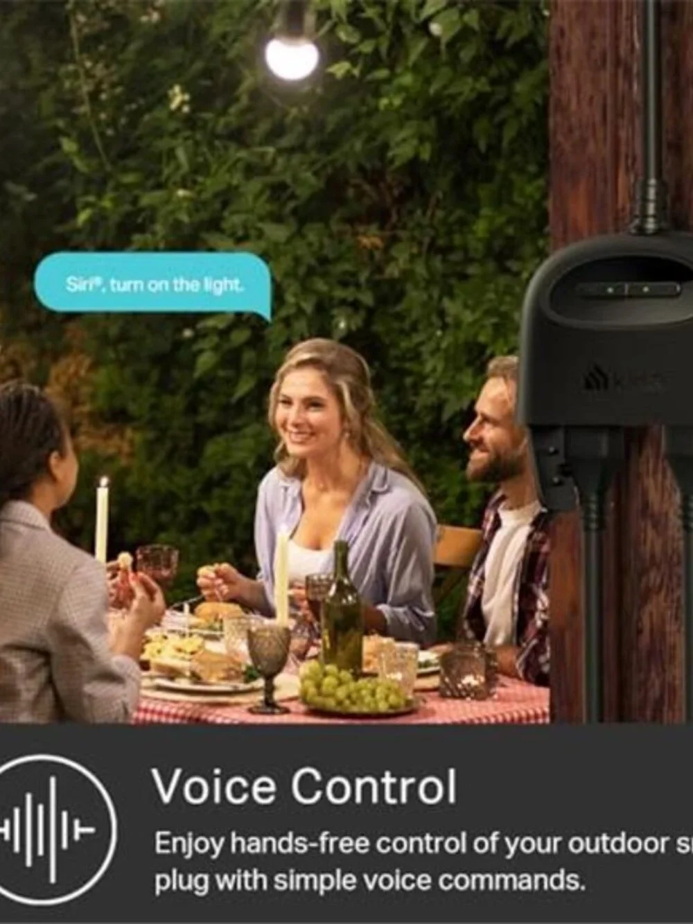 Smart Outdoor Plug, Dual Outlet, IP64 Weather Resistance, Works with Apple